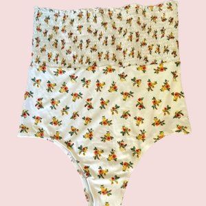 Large White Floral Body Suit